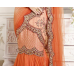 Dazzling Orange Colored Embroidered Net Art Silk Lehenga Saree Dazzling Orange Colored Embroidered Net Art Silk Lehenga Saree